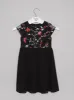 Girls Floral Embroidered Party Midi Dress in Black sold by Chi Chi London