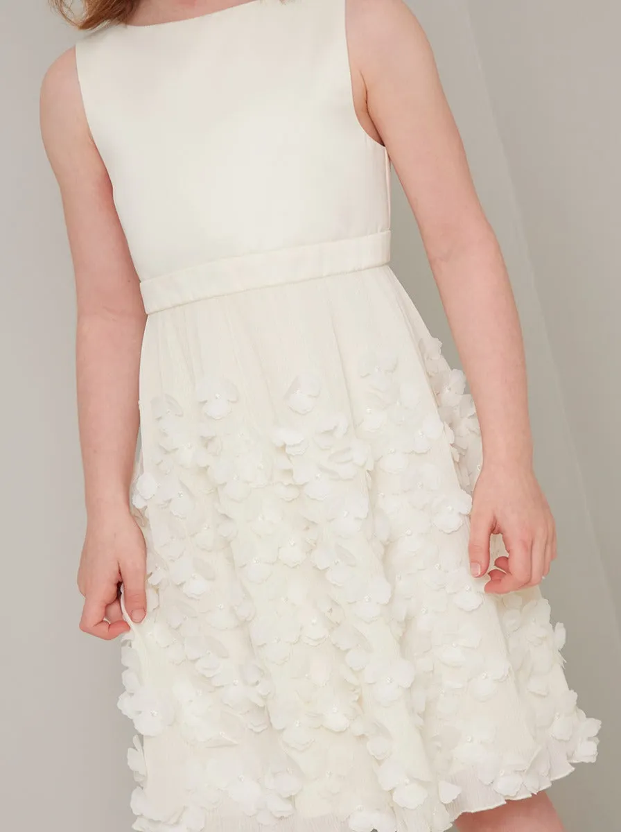 Girls 3D Flowergirl Dress in Cream sold by Chi Chi London product image thumbnail 2