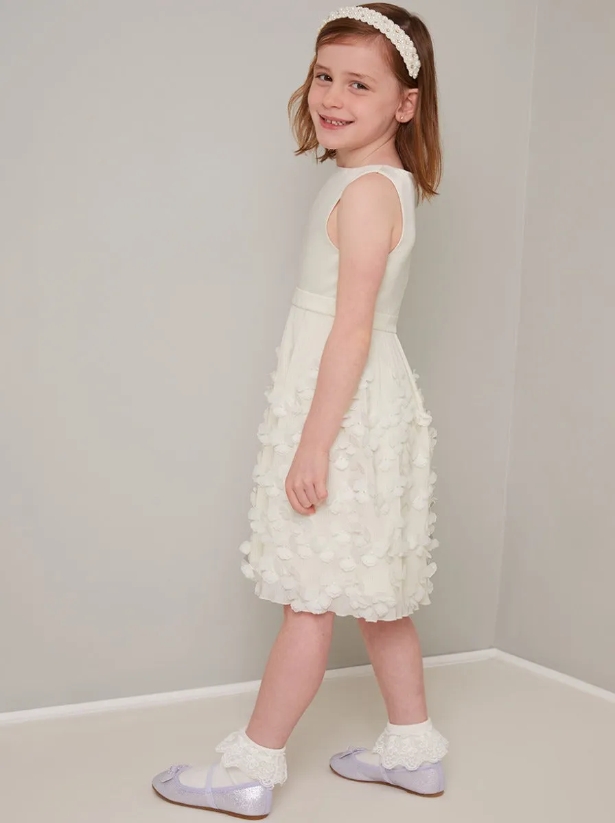 Girls 3D Flowergirl Dress in Cream sold by Chi Chi London product image thumbnail 3