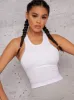 Sleeveless Racer Back Sports Top in White sold by Chi Chi London