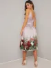 Cami Strap Floral Print Midi Dress in Pink sold by Chi Chi London