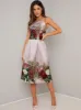 Cami Strap Floral Print Midi Dress in Pink sold by Chi Chi London
