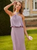 Halter Neck Satin Maxi Dress in Lilac sold by Chi Chi London