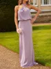 Halter Neck Satin Maxi Dress in Lilac sold by Chi Chi London