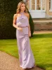 Halter Neck Satin Maxi Dress in Lilac sold by Chi Chi London