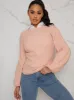 Balloon Sleeved Crew Neck Jumper In Pink sold by Chi Chi London