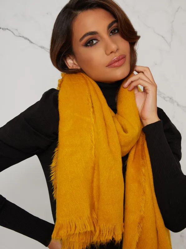Woolen Winter Scarf in Yellow sold by Chi Chi London