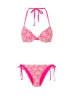 Lace Overly Side Tie Bikini Bottoms in Pink sold by Chi Chi London