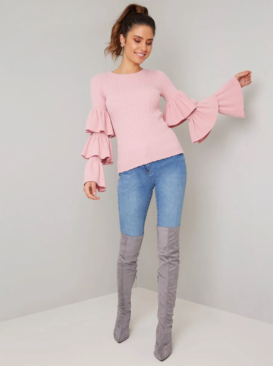 Ruffle Detail Jumper in Pink sold by Chi Chi London product image thumbnail 2