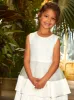 Younger Girls Lace Tiered Midi Dress in White sold by Chi Chi London