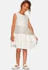 Younger Girls Lace Tiered Midi Dress in White sold by Chi Chi London