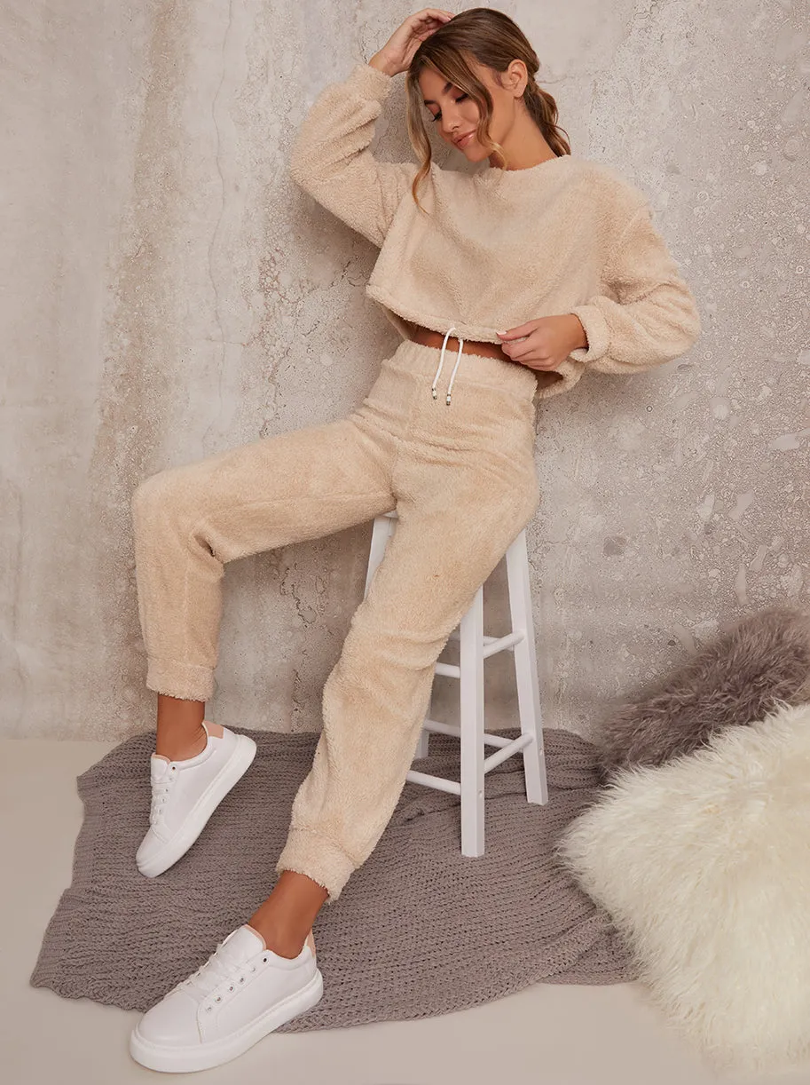 Teddy Long Sleeve Lounge Set in Cream sold by Chi Chi London product image thumbnail 2