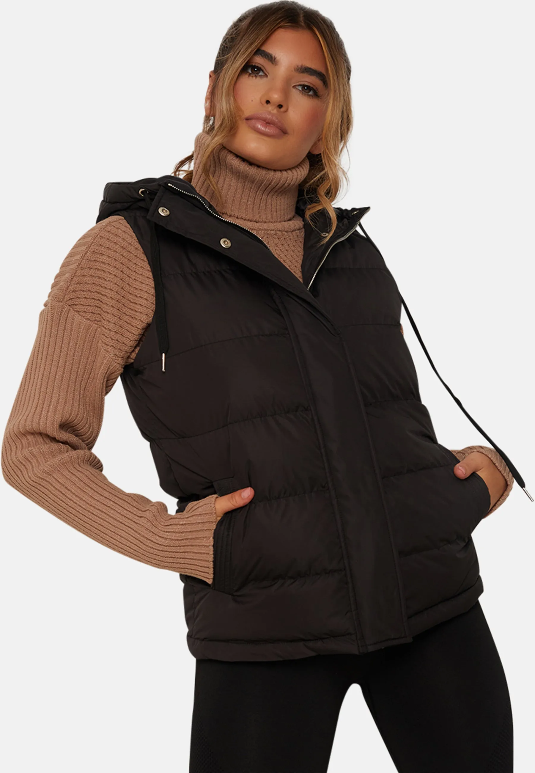 Quilted Puffer Gilet in Black sold by Chi Chi London product image thumbnail 5