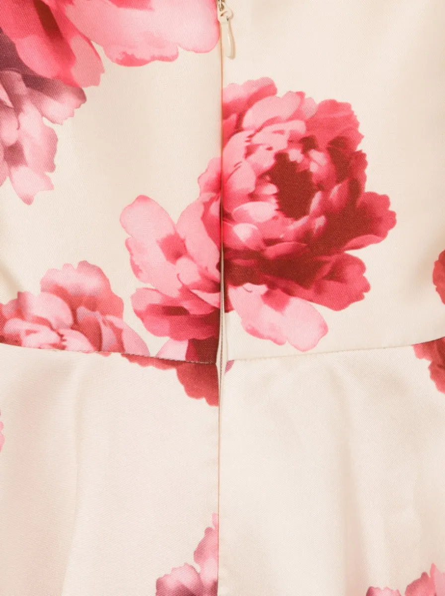 Cap Sleeved Dip Hem Midi Dress in Cream sold by Chi Chi London product image thumbnail 4