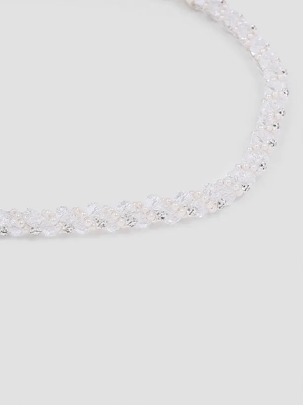 Diamante Beaded Hairpiece in Cream sold by Chi Chi London product image thumbnail 2