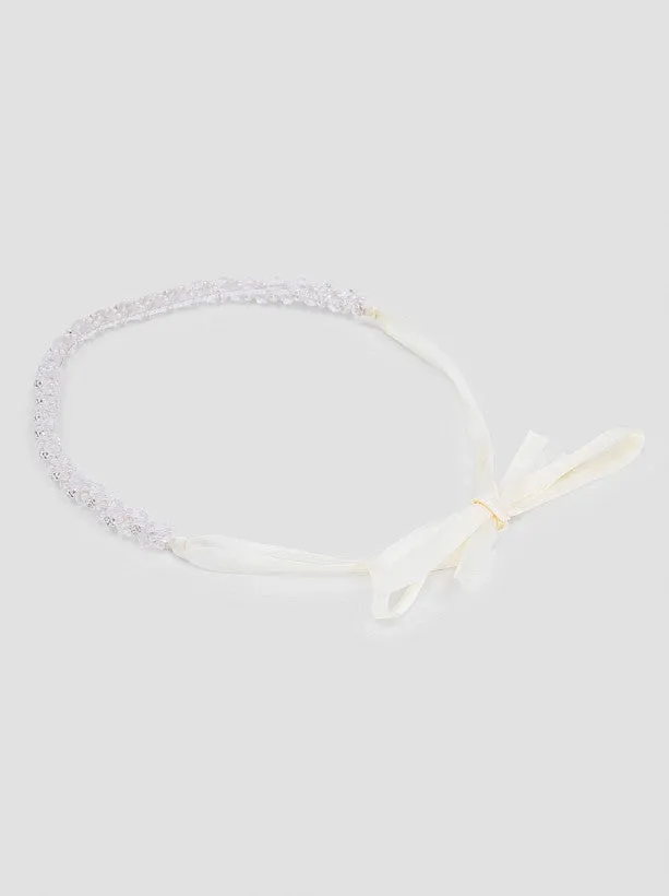 Diamante Beaded Hairpiece in Cream sold by Chi Chi London product image thumbnail 3