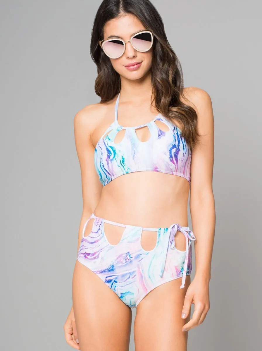 High Waisted Cut Out Bikini Bottoms in Multi sold by Chi Chi London product image thumbnail 2