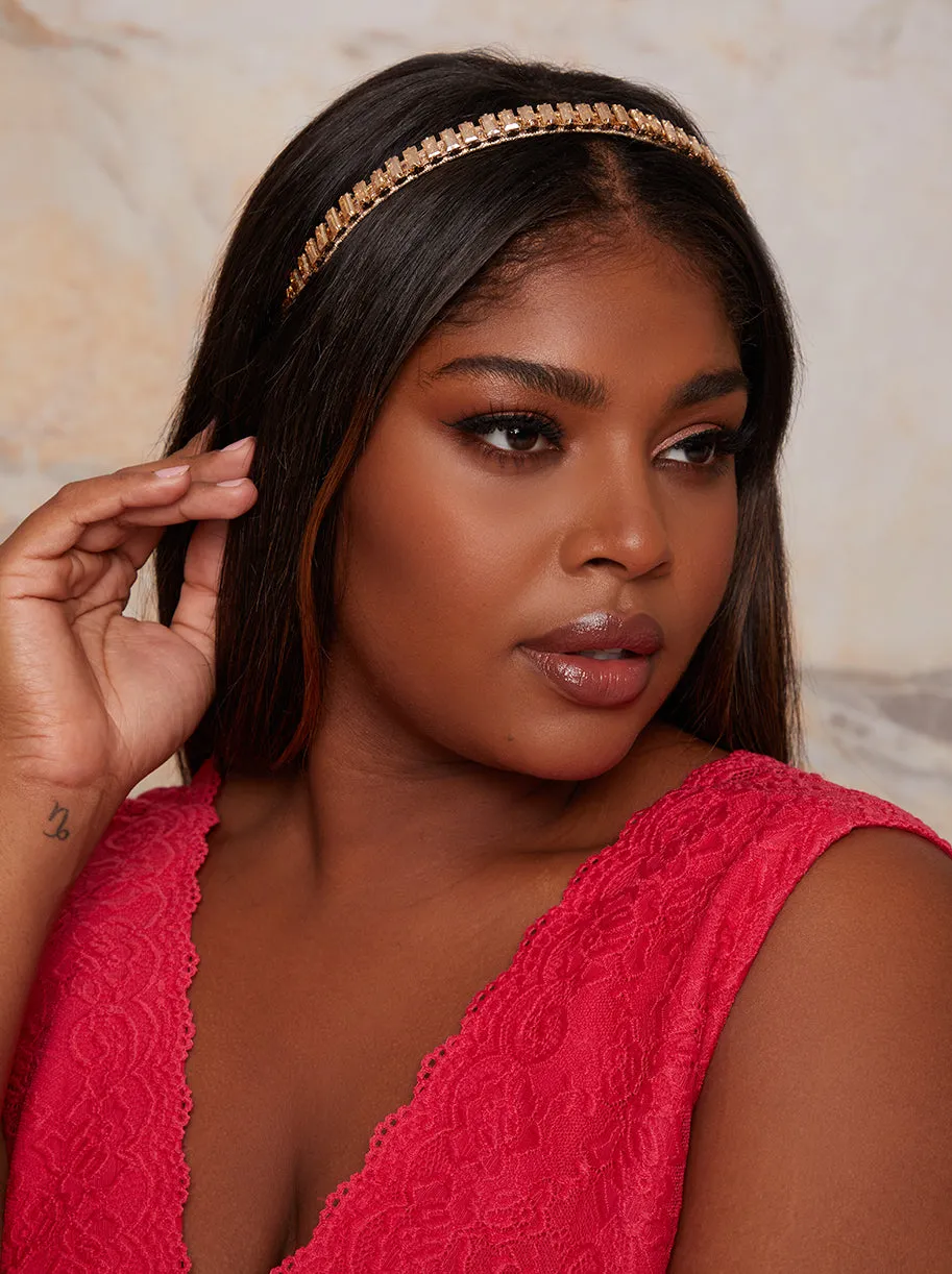 Embellished Headband in Gold sold by Chi Chi London