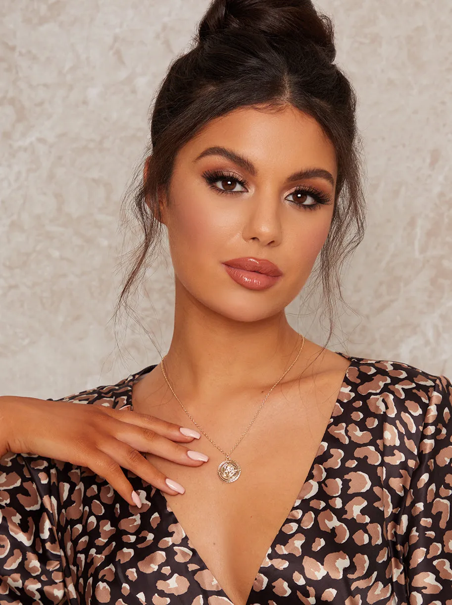 Gold Coin Pendant Necklace in Gold Tone sold by Chi Chi London