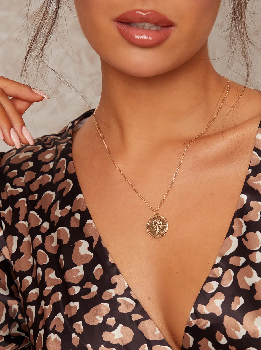 Gold Coin Pendant Necklace in Gold Tone sold by Chi Chi London product image thumbnail 2