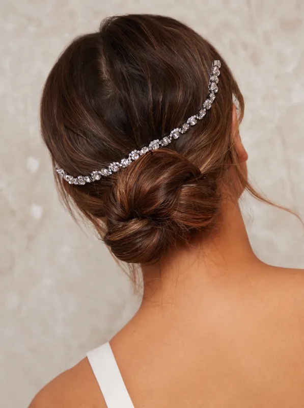 Diamante Embellished Hair Piece in Silver sold by Chi Chi London