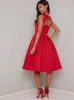 Sleeveless Open Back Midi Dress in Red sold by Chi Chi London