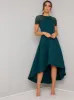Sheer Lace Dip Hem Midi Dress in Green sold by Chi Chi London