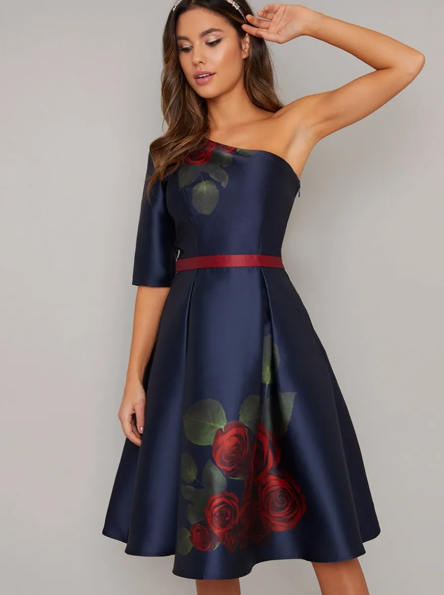 Floral Print Midi Dress in Blue sold by Chi Chi London product image thumbnail 2
