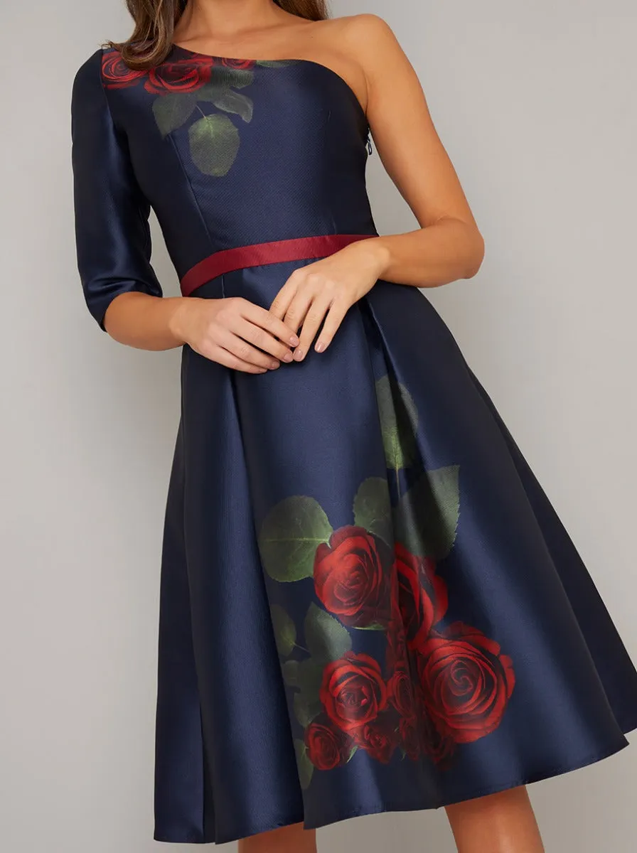 Floral Print Midi Dress in Blue sold by Chi Chi London product image thumbnail 3