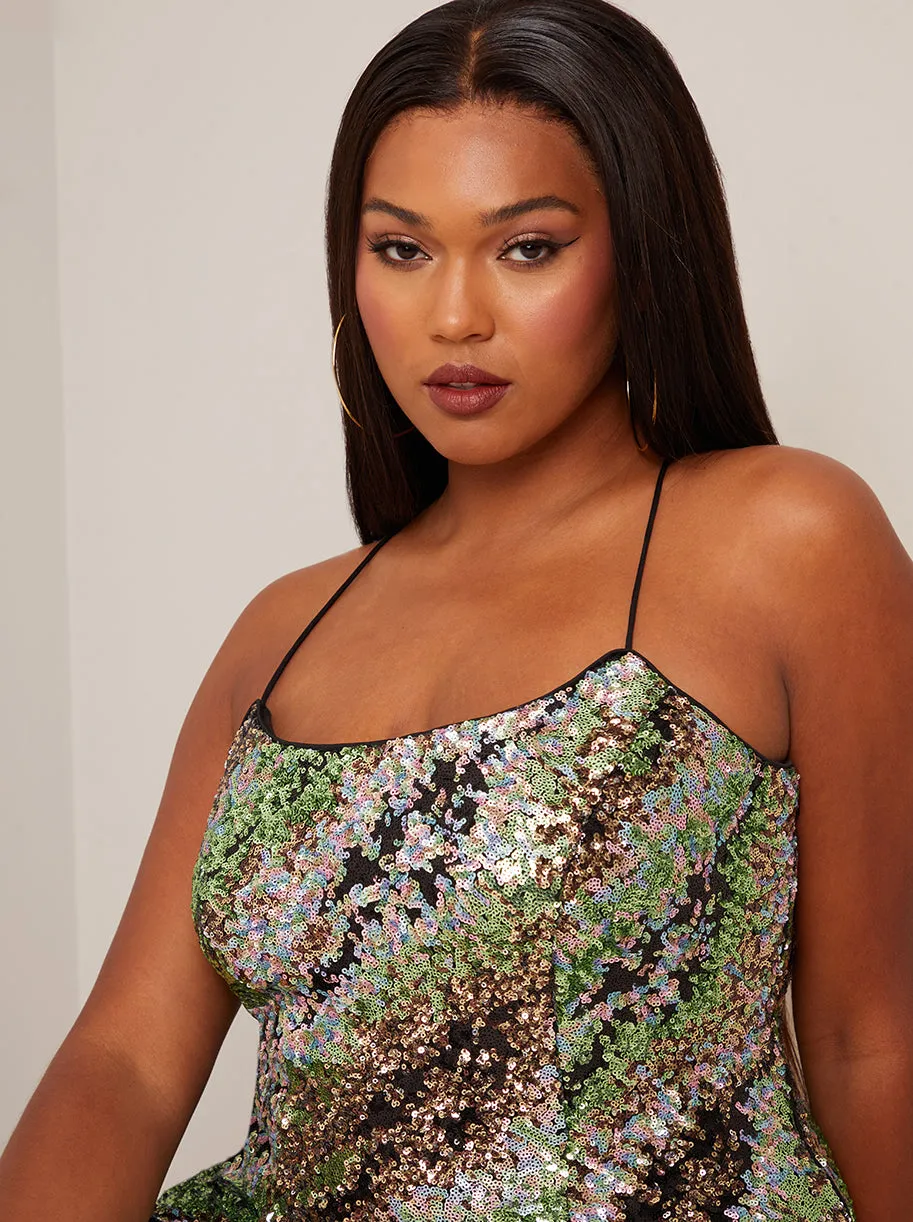 Strappy Sequin Mini Dress in Multi sold by Chi Chi London product image thumbnail 4