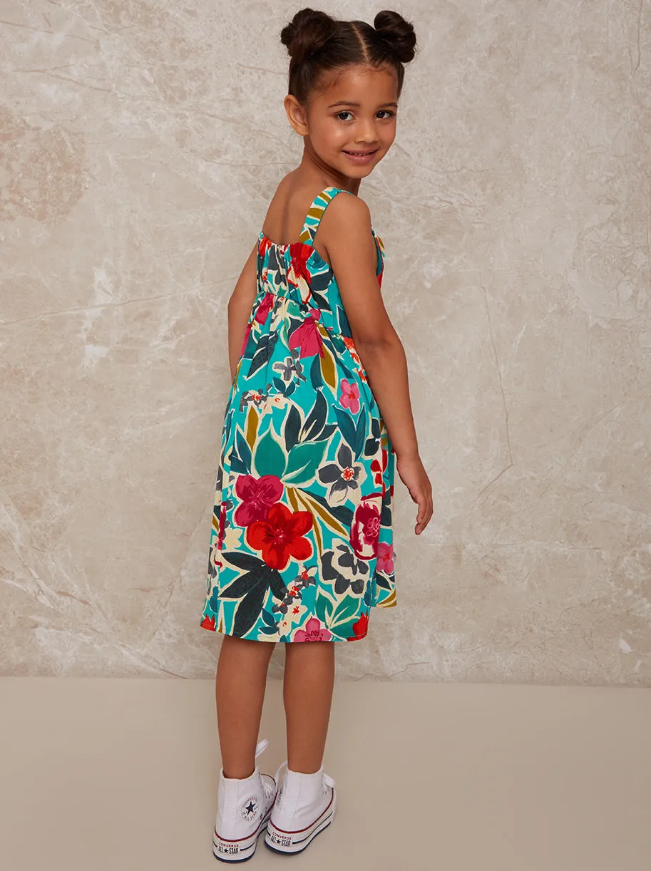 Girls Sleeveless Floral Print Day Dress in Multi sold by Chi Chi London product image thumbnail 3