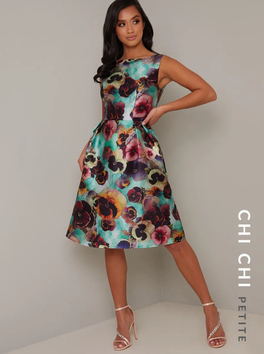 Petite Floral Print Midi Dress in Green sold by Chi Chi London product image thumbnail 2