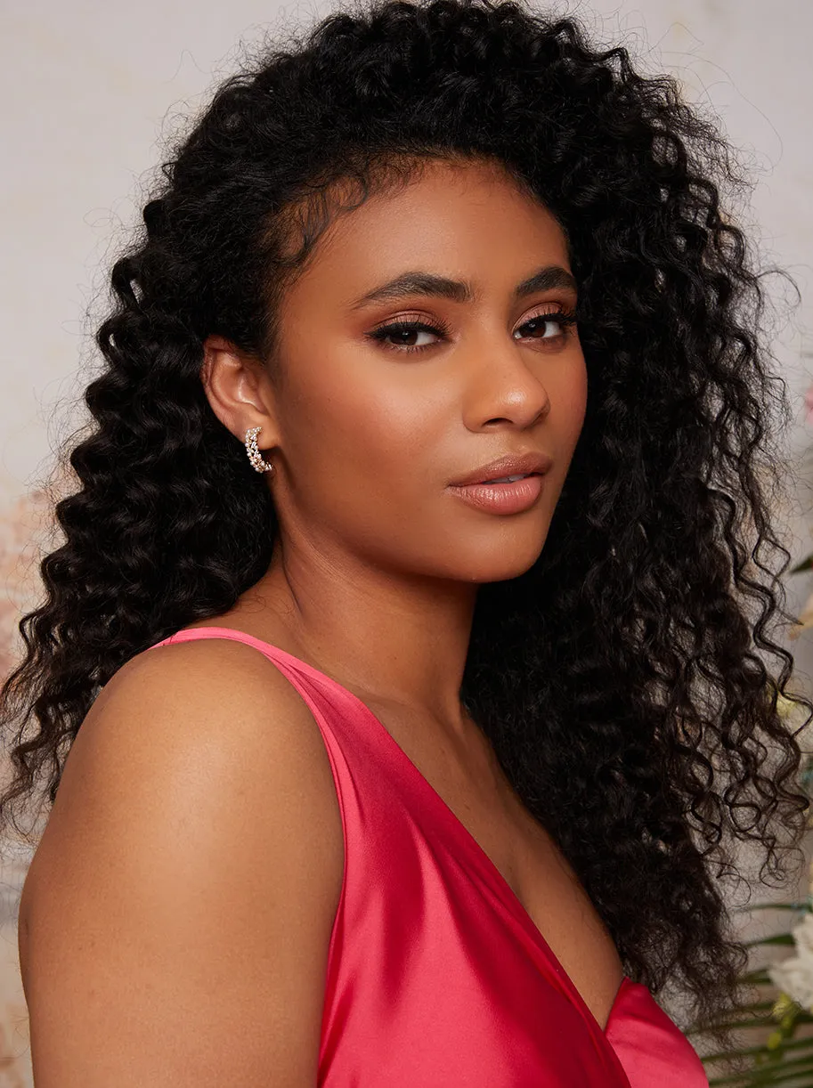 Pearl and Gemstone Encrusted Hoop Earrings in Gold sold by Chi Chi London product image thumbnail 2