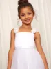 Younger Girls 3D Floral Strap Tulle Midi Dress in White sold by Chi Chi London