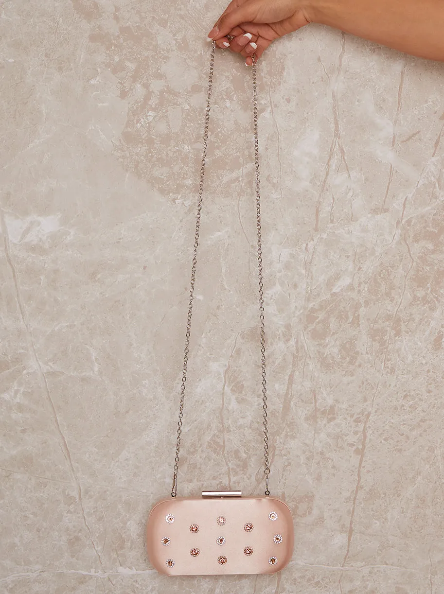 Jewel Embellished Clutch Bag in Pink sold by Chi Chi London product image thumbnail 2