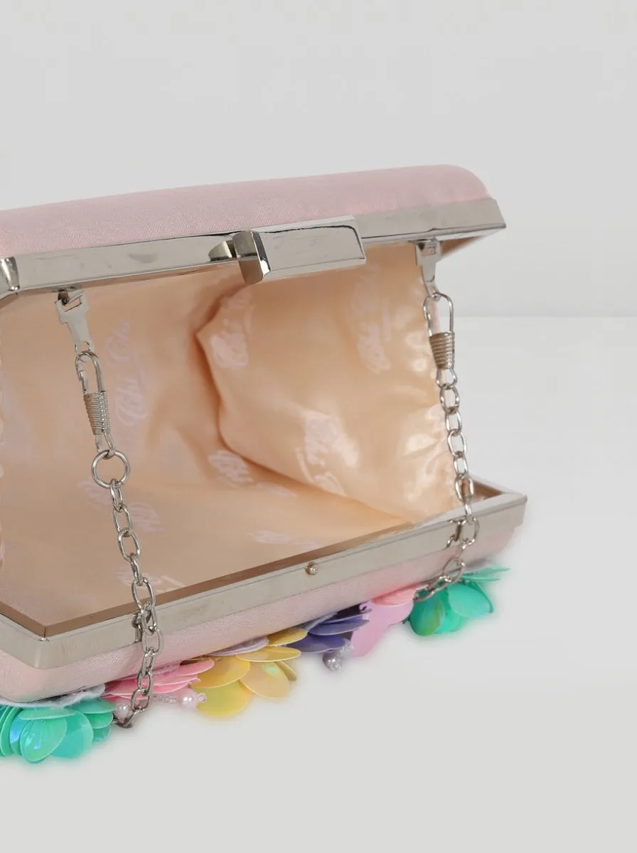 3D Floral Clutch Bag in Pink sold by Chi Chi London product image thumbnail 4