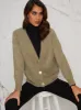 Gold Button Relaxed Fit Cardigan in Green sold by Chi Chi London