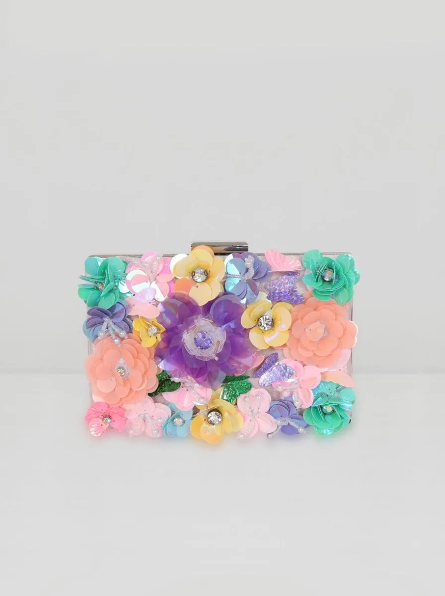 3D Floral Clutch Bag in Pink sold by Chi Chi London product image thumbnail 2