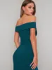 Bardot Neck Lace Detail Maxi Dress in Green sold by Chi Chi London