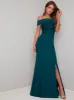 Bardot Neck Lace Detail Maxi Dress in Green sold by Chi Chi London