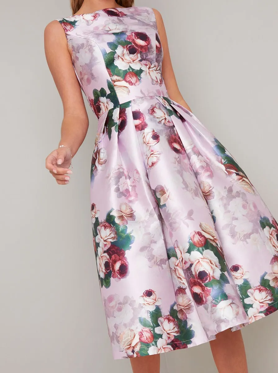 Floral Print Midi Dress in Pink sold by Chi Chi London product image thumbnail 2