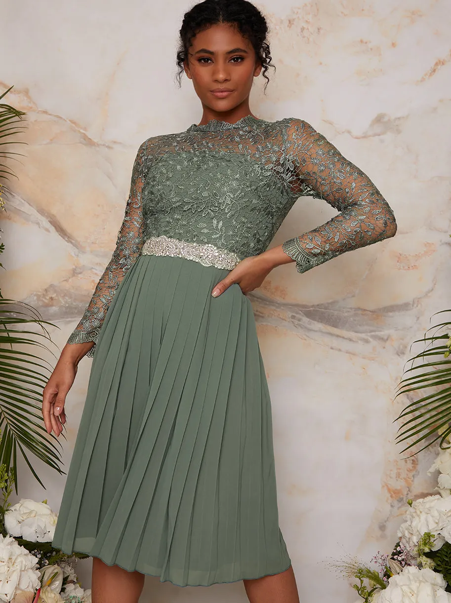 Embellished Satin Ribbon Belt in Green in Green sold by Chi Chi London product image thumbnail 2