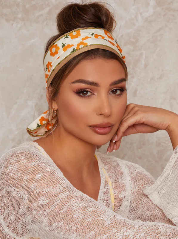 Floral Print Hair Scarf in Multi sold by Chi Chi London