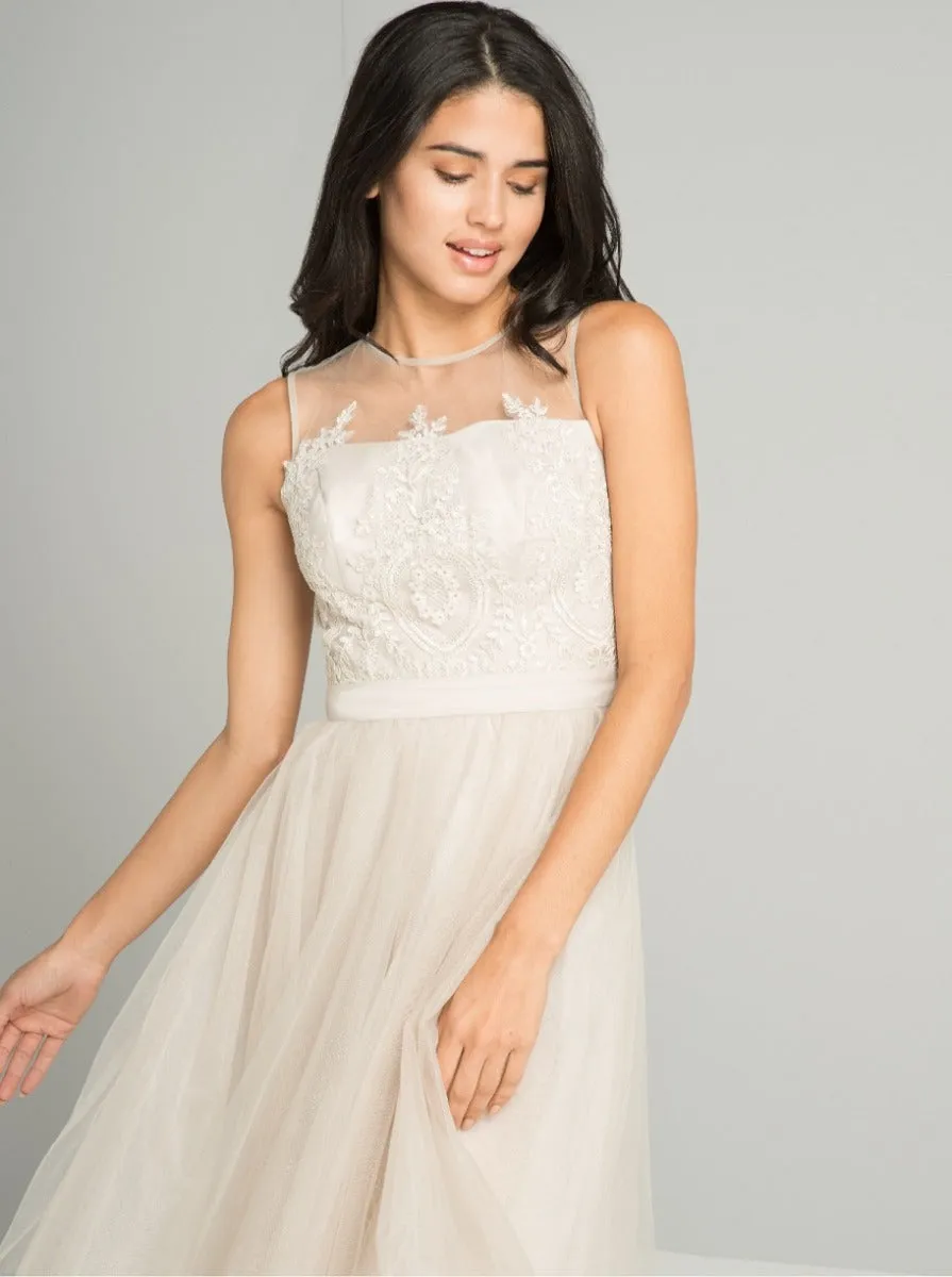 Embroidered Lace Tulle Midi Dress in Grey sold by Chi Chi London product image thumbnail 3