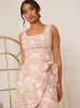 Square Neck Embroidered Top in Blush sold by Chi Chi London