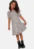 Girls Ruched. Sleeve Sequin Midi Dress in Silver sold by Chi Chi London