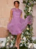 Lace Bodice Cut Out Midi Dress in Lilac sold by Chi Chi London