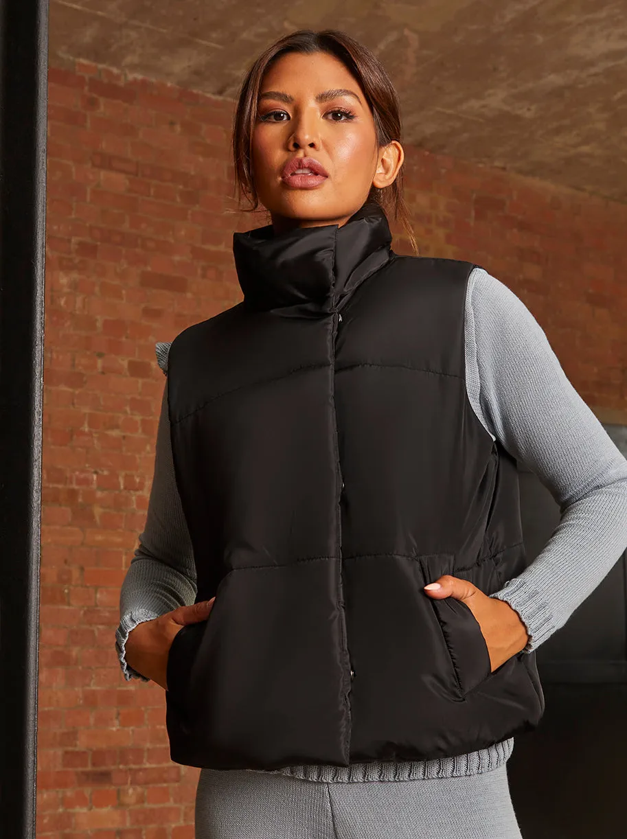 Oversized Duvet Gilet in Black sold by Chi Chi London product image thumbnail 4