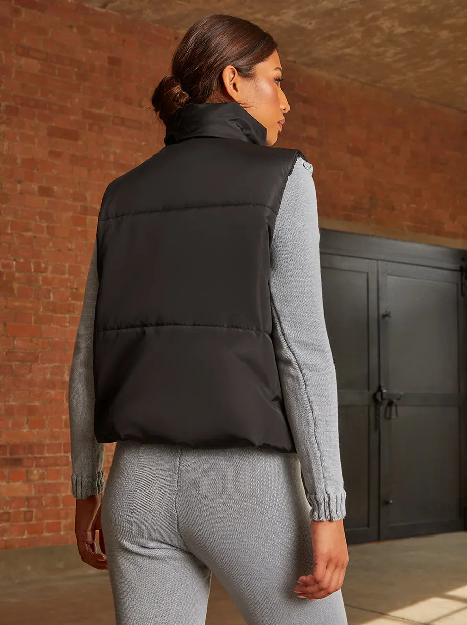 Oversized Duvet Gilet in Black sold by Chi Chi London product image thumbnail 5