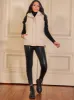Quilted Puffer Gilet in Cream sold by Chi Chi London